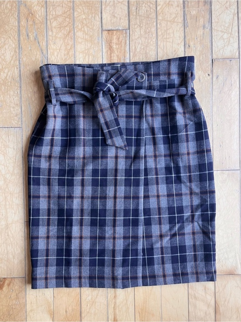 Autres Filles Anthropologie Plaid Collegiate Belted Skirt Size 14